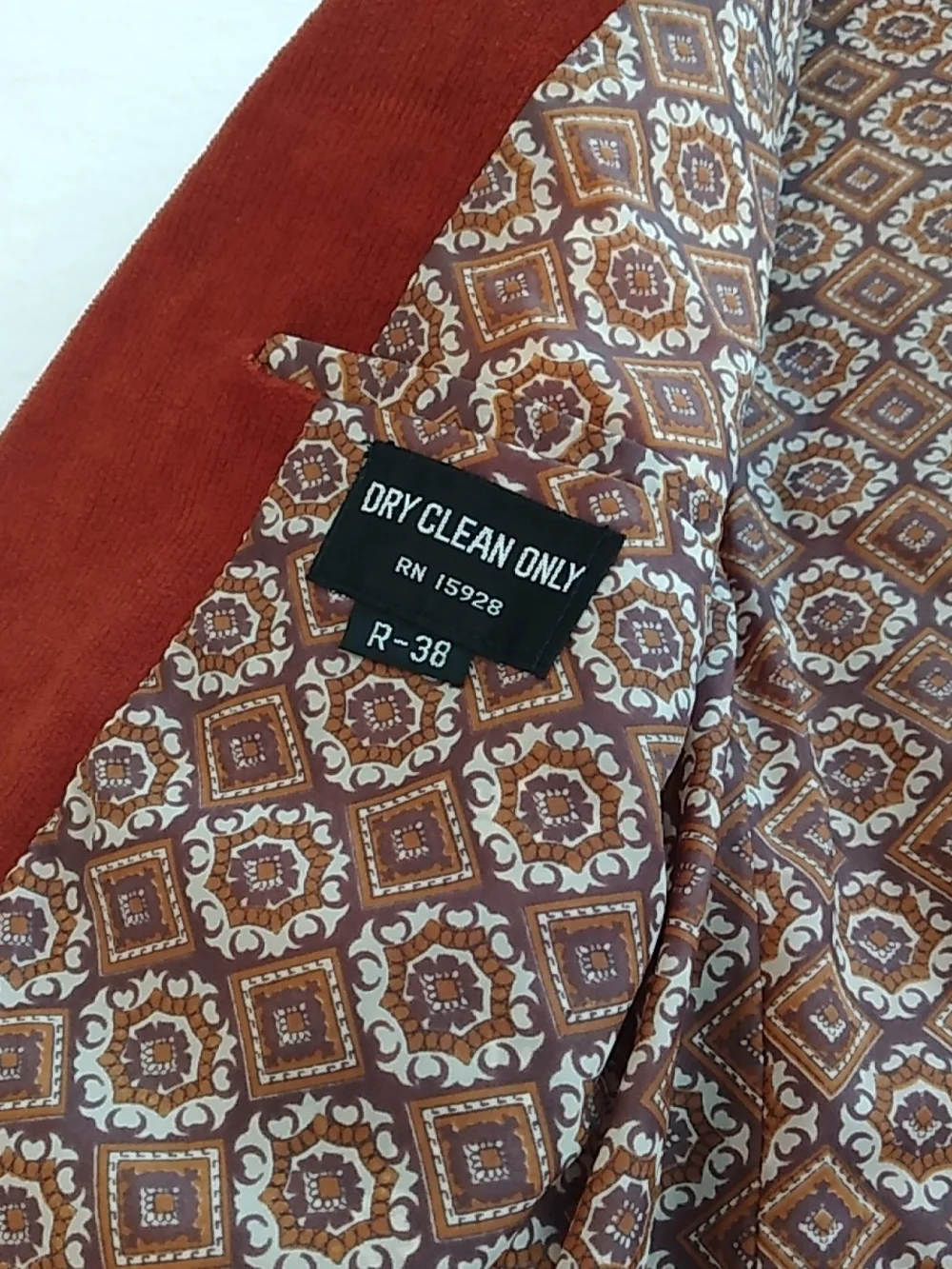 Vintage Made In Japan Men's Rust Corduroy Blazer - Classic Tailored Jacket 38R